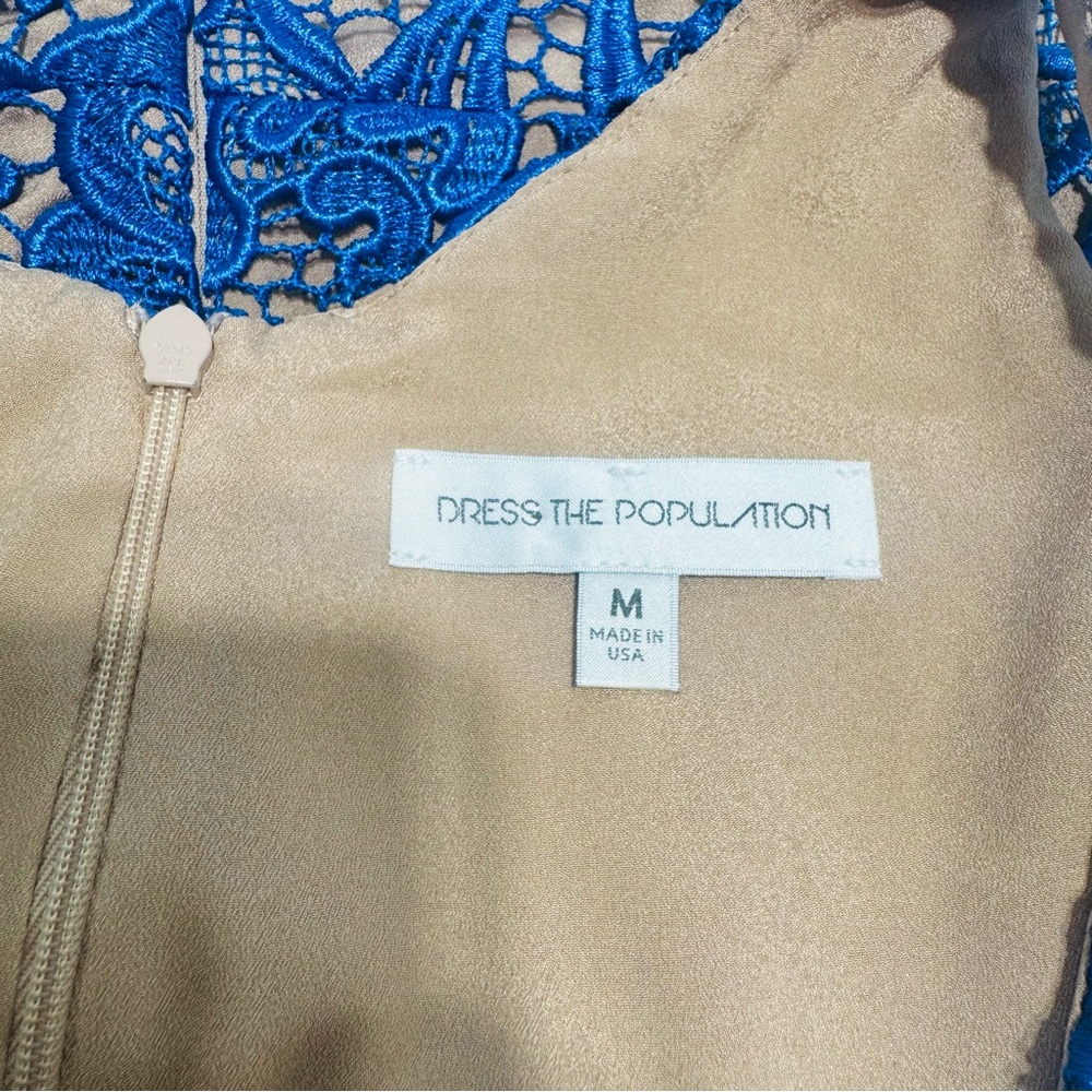 Dress the Population Allie Blue Lace Dress Size Medium - Picture 10 of 15